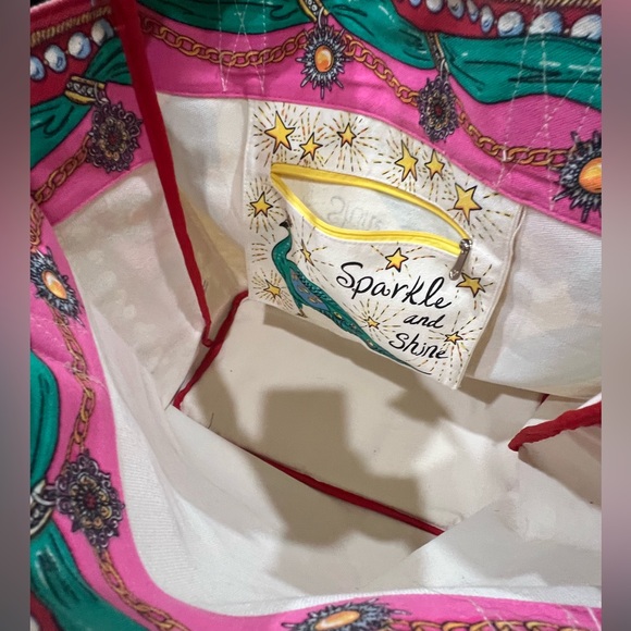 Brighton Canvas Tote Bag “Love” Print Sparkle & Shine Large Shopper Travel Bag